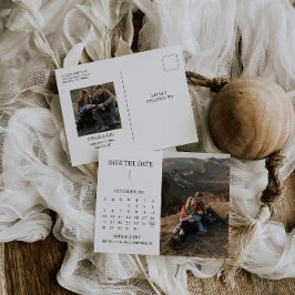 Cartão Postal Calendário Moderno Salvar O Cartão-Postal De Foto 