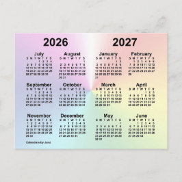 Cartão Postal Calendário Nuvem Arco-íris 2026-2027 da Escola por