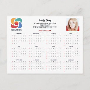 Cartão Postal Calendário Personalizado da Empresa de Logotipo Co