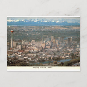 Cartão Postal Calgary Alberta Paisagem Antiga e Montanhas Rochos