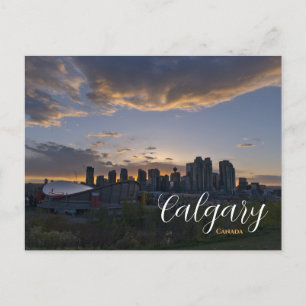 Cartão Postal Calgary Canada Postcard Centro Sunset