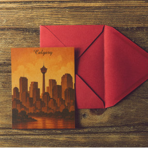 Cartão Postal Calgary Canada Viagens vintage CItyscape