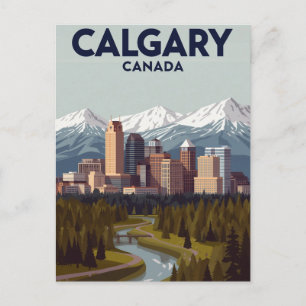 Cartão Postal Calgary Mountain View Vintage
