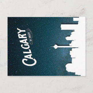 Cartão Postal Calgary skyline por noite - Cartão-postal