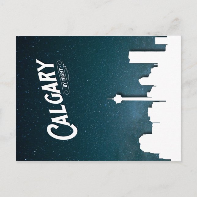 Cartão Postal Calgary skyline por noite - Cartão-postal (Frente)