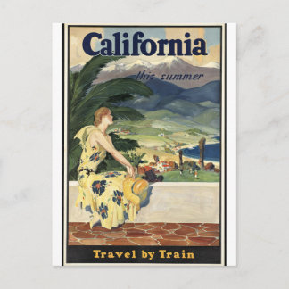 Cartão Postal Califórnia Antiga, Viagem de Trem Ferroviário