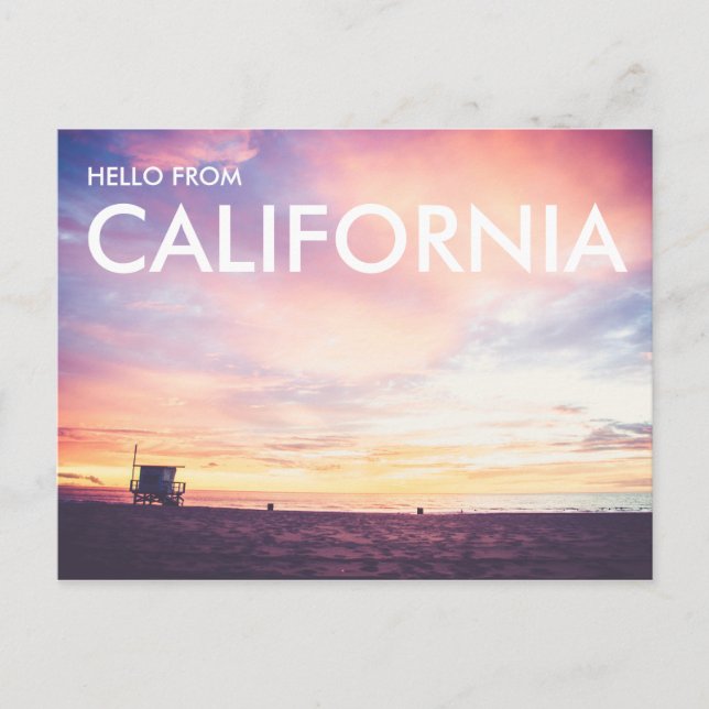 Cartão Postal California Dreaming, praia de Manhattan, Sunset (Frente)