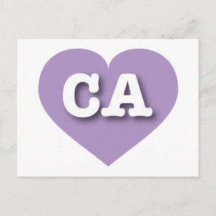 Cartão Postal California Lavanda Heart - Eu amo CA