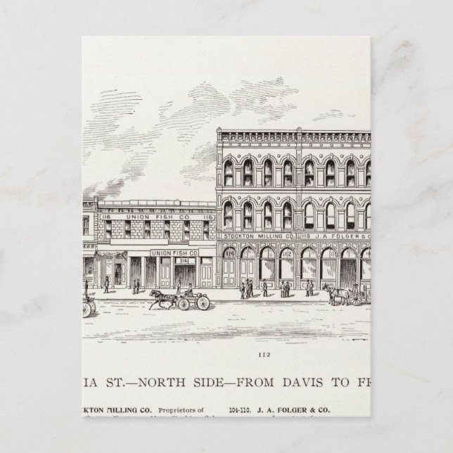 Cartão Postal California North side Davis e Front (Frente)