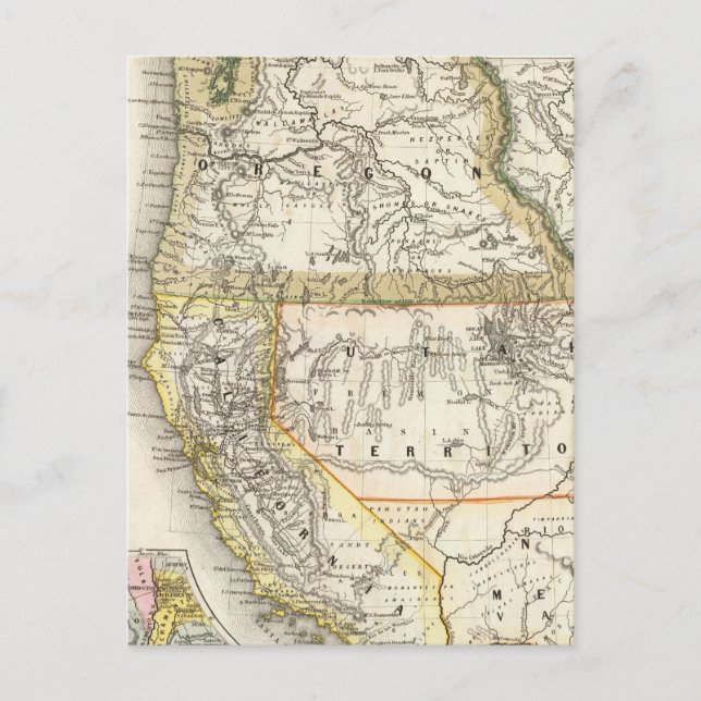 Cartão Postal Califórnia, Oregon, Utah (Frente)