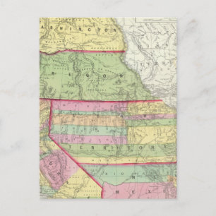 Cartão Postal Califórnia, Oregon, Washington, Utah, Novo México 