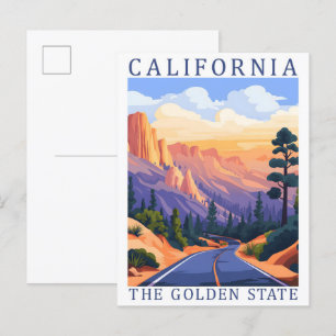 Cartão Postal California Ouro State USA Viagem Place