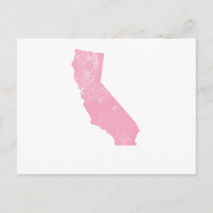 Cartão Postal California Pink Vintage Grunge