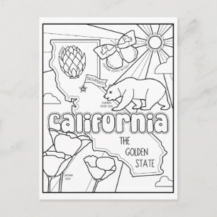 Cartão Postal califórnia pinte-me colagem