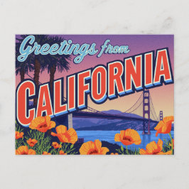 Cartão Postal California Poppy e Ponte