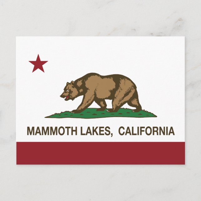 Cartão Postal California Republic Flag Mammoth Lagos (Frente)