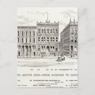 Cartão Postal California South side Sansome e Leidesdorff
