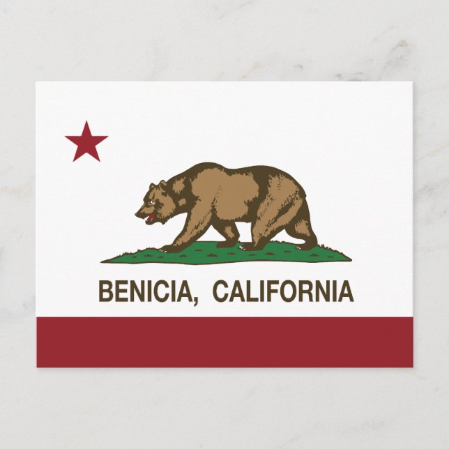 Cartão Postal California State Flag Benicia (Frente)