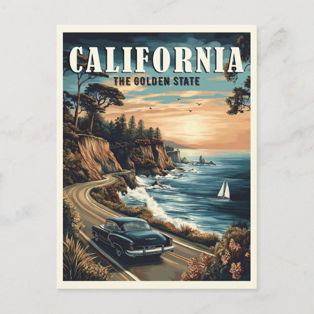 Cartão Postal California Vintage (Frente)