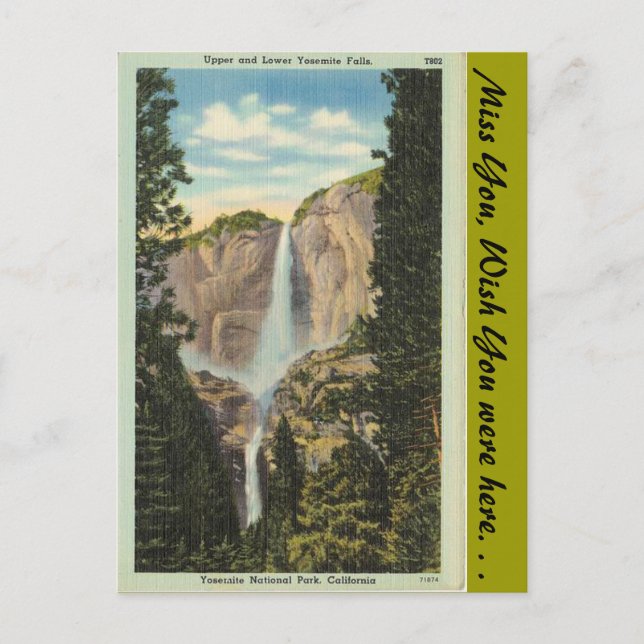Cartão Postal Califórnia, Yosemite Falls (Frente)
