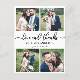 Cartão Postal Caligrafia 4 Foto Casamento Foto Obrigado