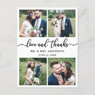 Cartão Postal Caligrafia 4 Foto Casamento Foto Obrigado