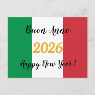 Cartão Postal Caligrafia Bandeira Italiana 2026