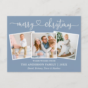 Cartão Postal Caligrafia Copo Natal 3 Foto Dusty Blue