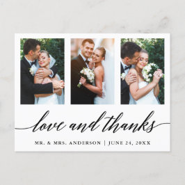 Cartão Postal Caligrafia de Casamento Amor e Agradecimento 3 Fot