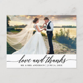 Cartão Postal Caligrafia de Casamento Moderna e Elegante de Amor