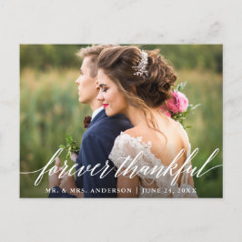 Cartão Postal Caligrafia de Casamento Para Sempre Grata Foto