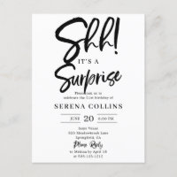 Caligrafia de Pincel de Aniversário Surpresa