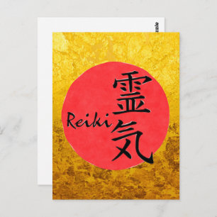 Cartão Postal Caligrafia De Reiki E Palavra 1