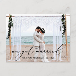 Cartão Postal Caligrafia Delicada, Casamos Foto