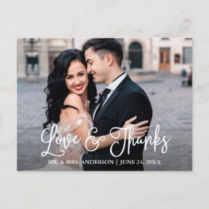 Cartão Postal Caligrafia Divertida Moderna Amor e Agradecimento 