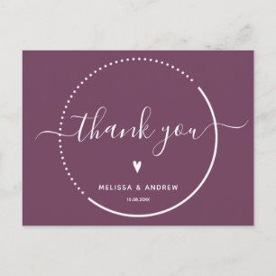Cartão Postal Caligrafia Elegante - Agradecimento de Casamento B