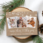 Cartão Postal Caligrafia Luzes do Coração Kraft Mais Cheio 3 Fot<br><div class="desc">Cartaz de Natal da família 3 Foto de Roteiro do Coração da Caligrafia Moderna Mais Animação Este Ano Kraft Holiday</div>