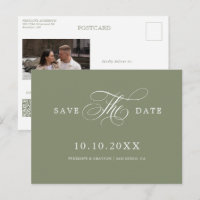 Caligrafia moderna atemporal Sage Save the Date