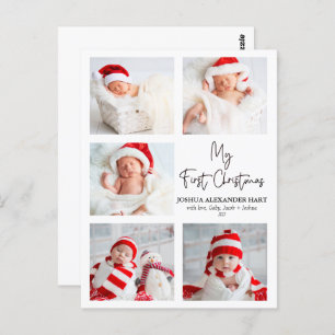 Cartão Postal Caligrafia Moderna Cinco Fotografias Meu Primeiro