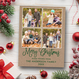 Cartão Postal Caligrafia Moderna Divertida Natal Kraft 4 Foto