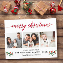 Caligrafia Moderna Holly Red Natal 3 Foto