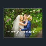 Cartão Postal Caligrafia Moderna Que Nos Casamos Foto De Casamen<br><div class="desc">Cartão-postal de casamento para caligrafia moderna</div>