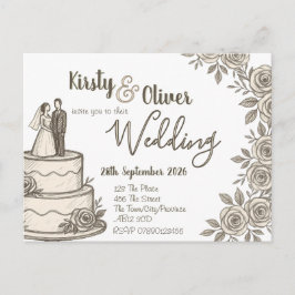 Cartão Postal Caligrafia Rústica