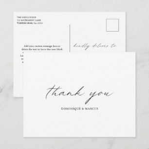 Cartão Postal Caligrafia Simples E Elegante Obrigado