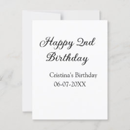 Cartão Postal caligrafia simples minimalista feliz aniversário d