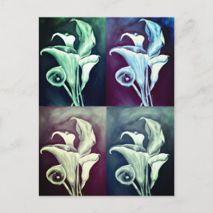 Cartão Postal Calla Lilly Modern Vintage - Padrão retroativo
