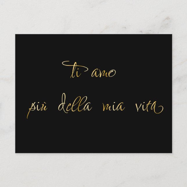 Cartão Postal Calligrafia - Amor Italiano (Frente)