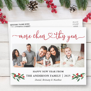 Cartão Postal Calliografia Heart More Cheer 3 Photo Holly