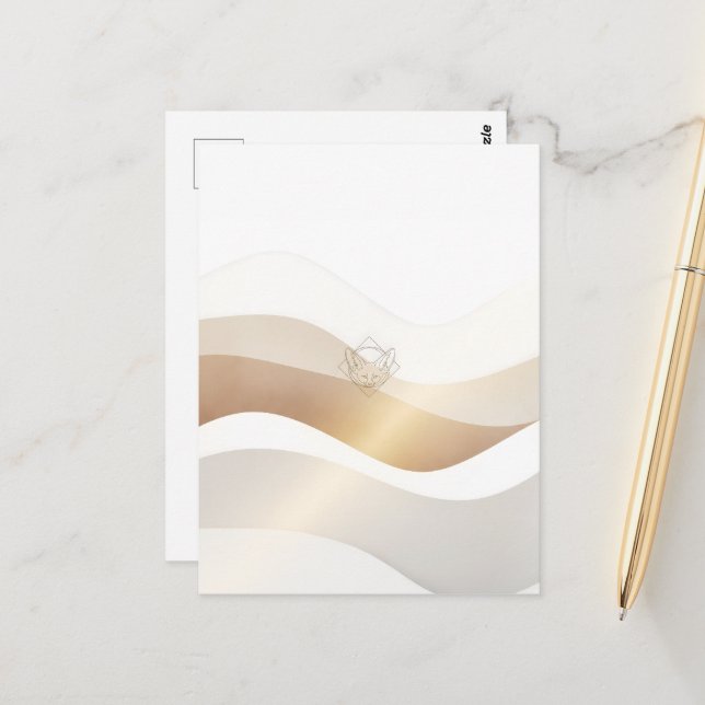 Cartão Postal Calm Desert Waves com Fennec Essence | Se Mínimo (Frente/Verso In Situ)