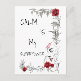 Cartão Postal Calma É Meu Superpoder | Autoconfiança e Confiança